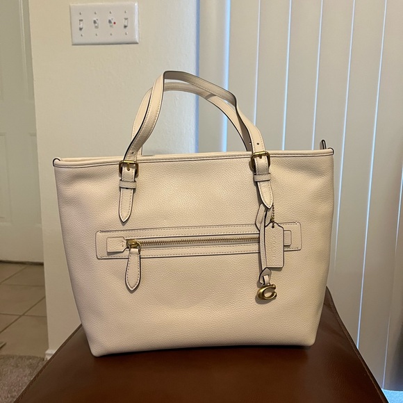 Coach Polished Pebble Leather Taylor Tote with C Dangle Charm - Picture 4 of 13